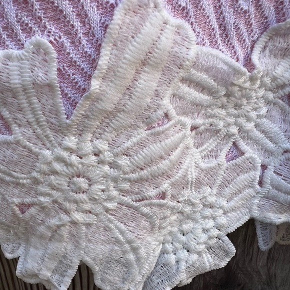 MING WANG Pink Sheath Floral Lace Hem 3/4 Split Sleeve Dress Women’s XS NWT NEW - Picture 7 of 15